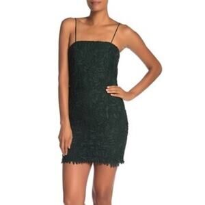 NSR Green Vivi Lace Mini Dress L NWOT Flirty Chic